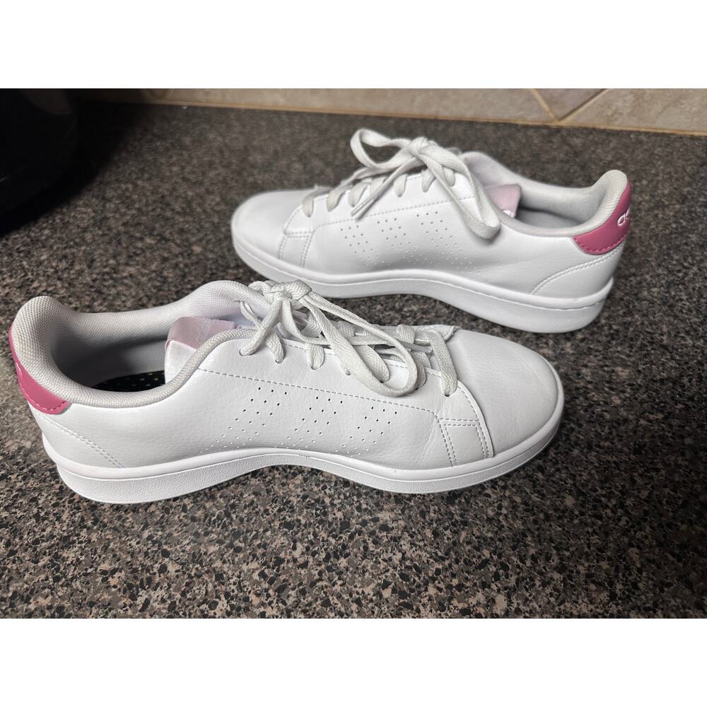 Adidas Advantage Court Sneakers White Pink Cloudfoam Women’s Size 8 - Picture 6 of 8